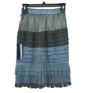 Massimo Rebecchi Women’s Blue Ombre Silk Layered Tiered Straight Skirt Size 6/8
